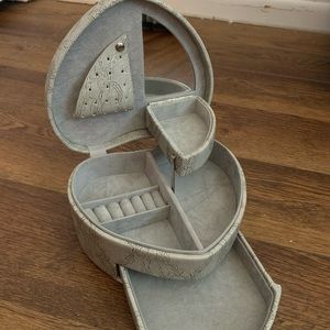 grey heart shaped jewelry box